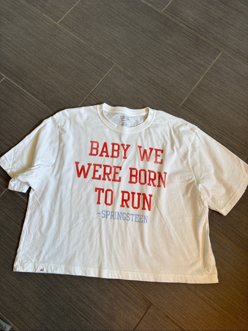 American Eagle XL Springsteen graphic tee Baby We Were Born To Run shirt